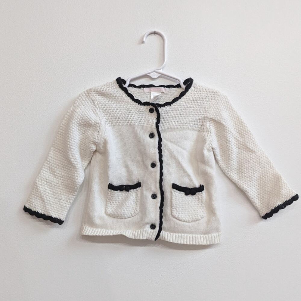 Janie And Jack 18-24m Cardigan Sweater Girls Parisian White Classy Angora 2004